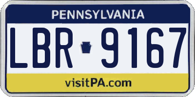 PA license plate LBR9167