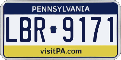 PA license plate LBR9171