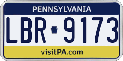 PA license plate LBR9173