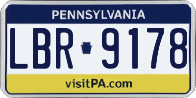 PA license plate LBR9178