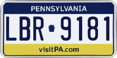 PA license plate LBR9181