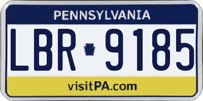PA license plate LBR9185