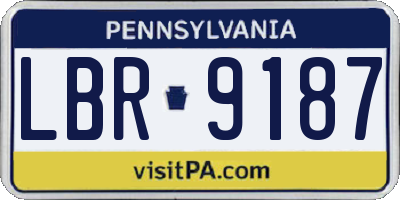 PA license plate LBR9187