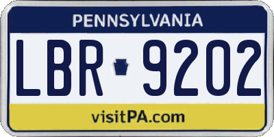 PA license plate LBR9202