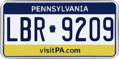 PA license plate LBR9209