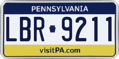 PA license plate LBR9211