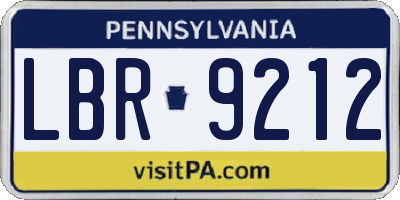PA license plate LBR9212