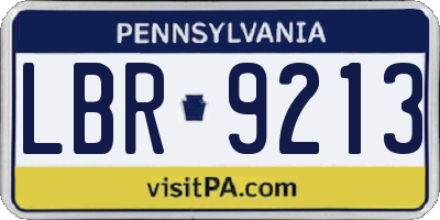 PA license plate LBR9213