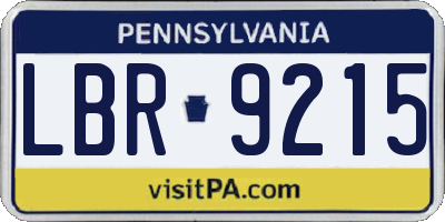 PA license plate LBR9215
