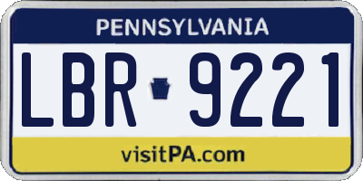 PA license plate LBR9221