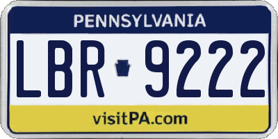 PA license plate LBR9222