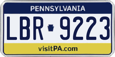 PA license plate LBR9223