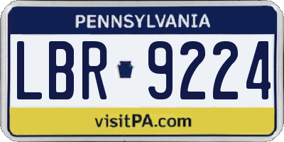PA license plate LBR9224