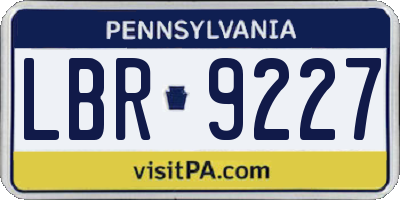PA license plate LBR9227