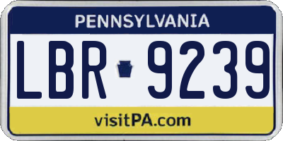 PA license plate LBR9239