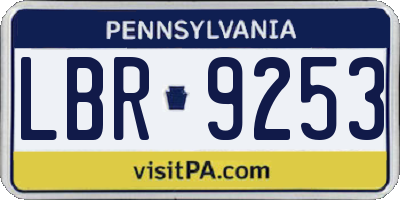 PA license plate LBR9253