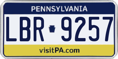 PA license plate LBR9257