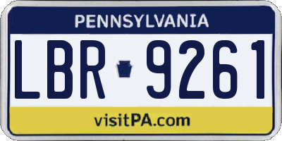 PA license plate LBR9261