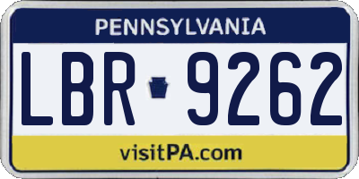 PA license plate LBR9262