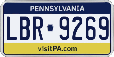 PA license plate LBR9269