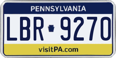 PA license plate LBR9270