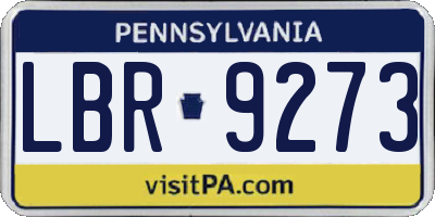 PA license plate LBR9273
