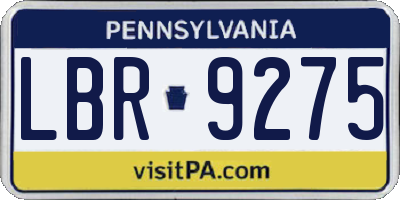 PA license plate LBR9275