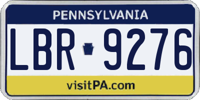 PA license plate LBR9276