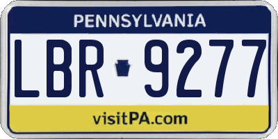 PA license plate LBR9277