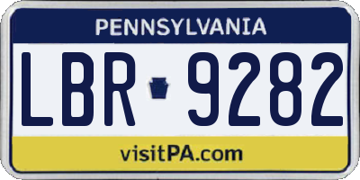 PA license plate LBR9282