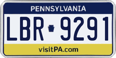 PA license plate LBR9291