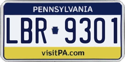 PA license plate LBR9301