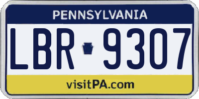 PA license plate LBR9307