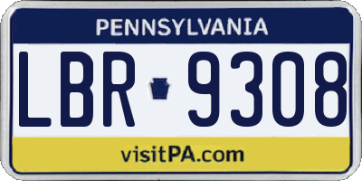 PA license plate LBR9308