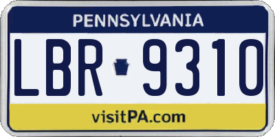 PA license plate LBR9310