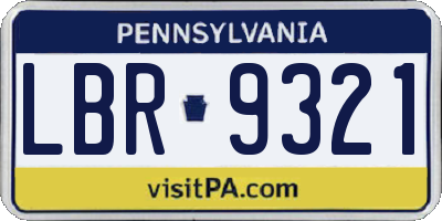PA license plate LBR9321