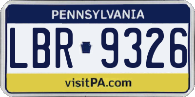 PA license plate LBR9326