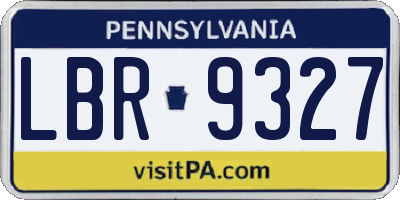 PA license plate LBR9327