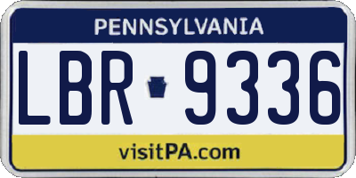 PA license plate LBR9336