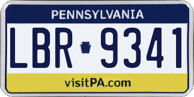 PA license plate LBR9341