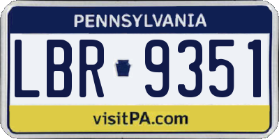 PA license plate LBR9351