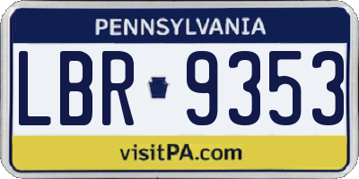 PA license plate LBR9353