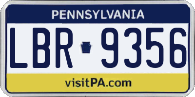PA license plate LBR9356