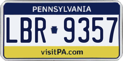 PA license plate LBR9357