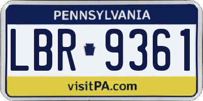 PA license plate LBR9361