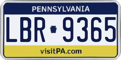 PA license plate LBR9365