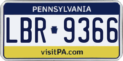 PA license plate LBR9366