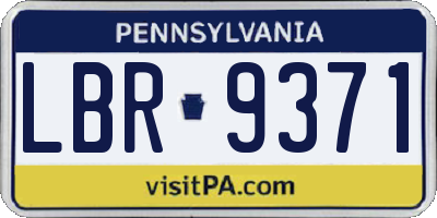 PA license plate LBR9371