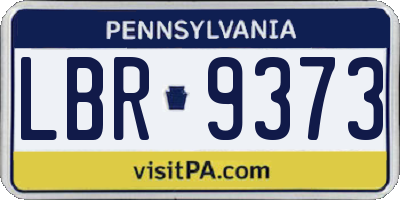 PA license plate LBR9373
