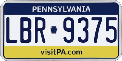 PA license plate LBR9375